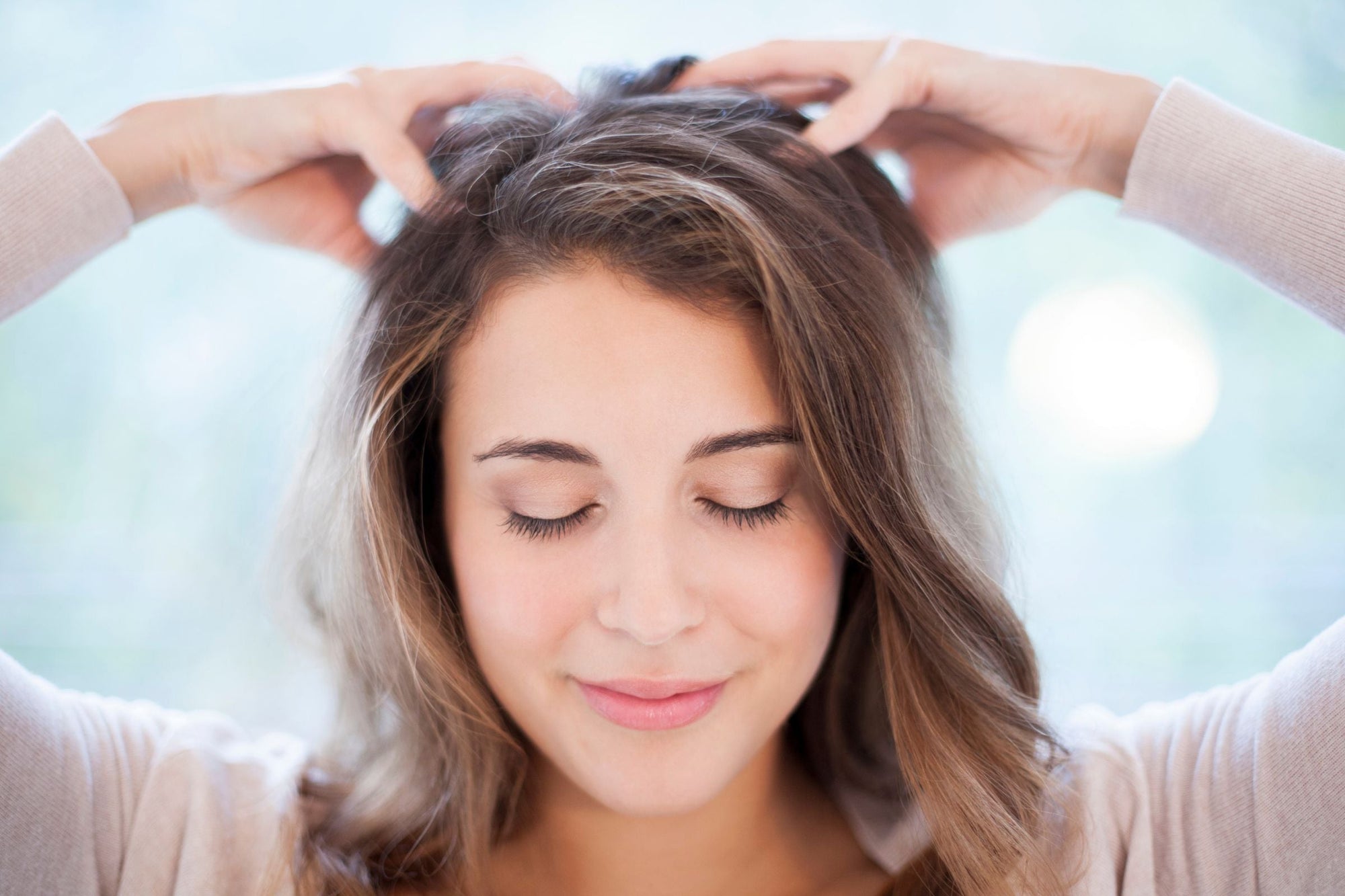 Woman with scalp issues