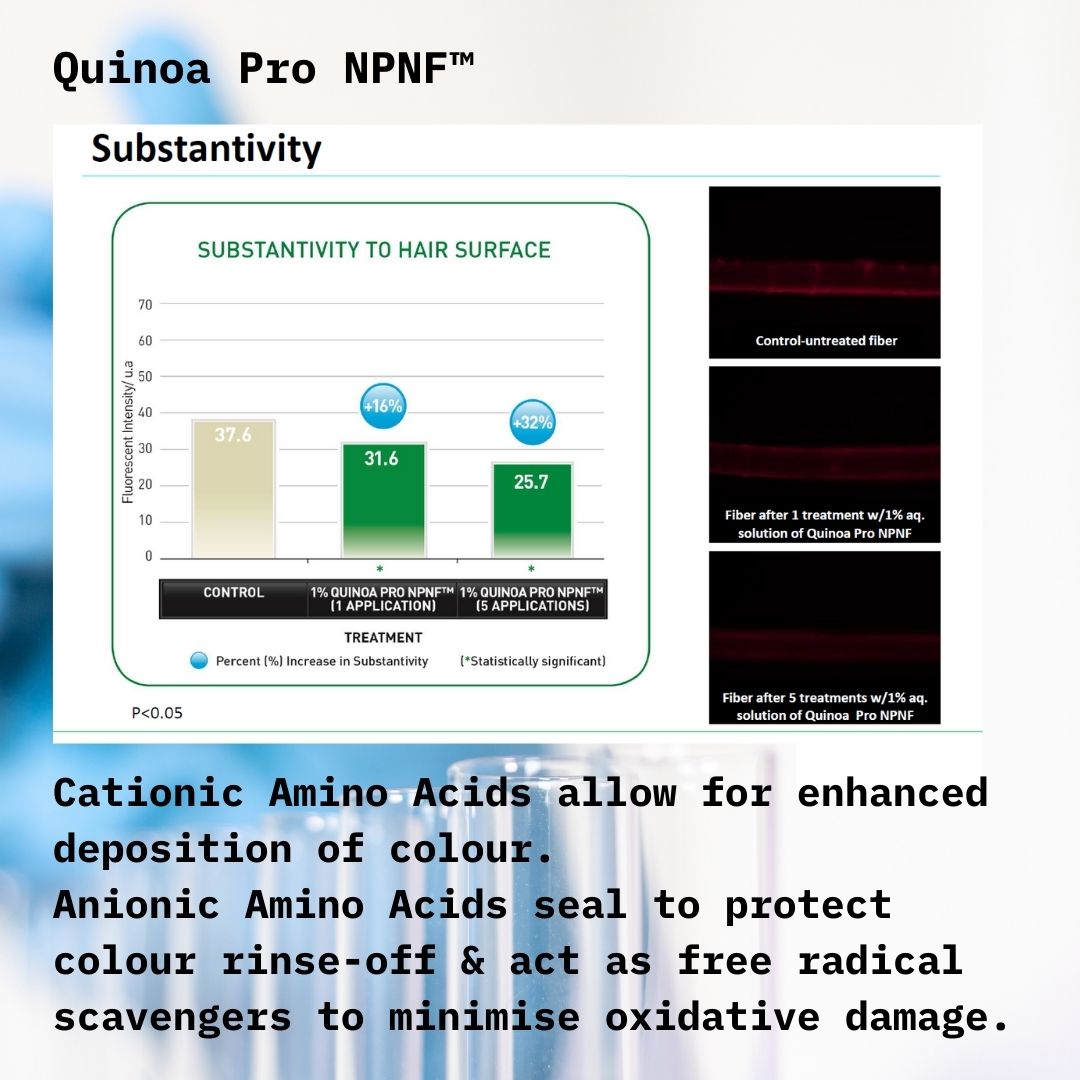 Quinoa Pro NPNF™ Colour Protect Shampoo – A gentle, colour-preserving shampoo that hydrates, strengthens, and enhances shine for healthier, vibrant hair.